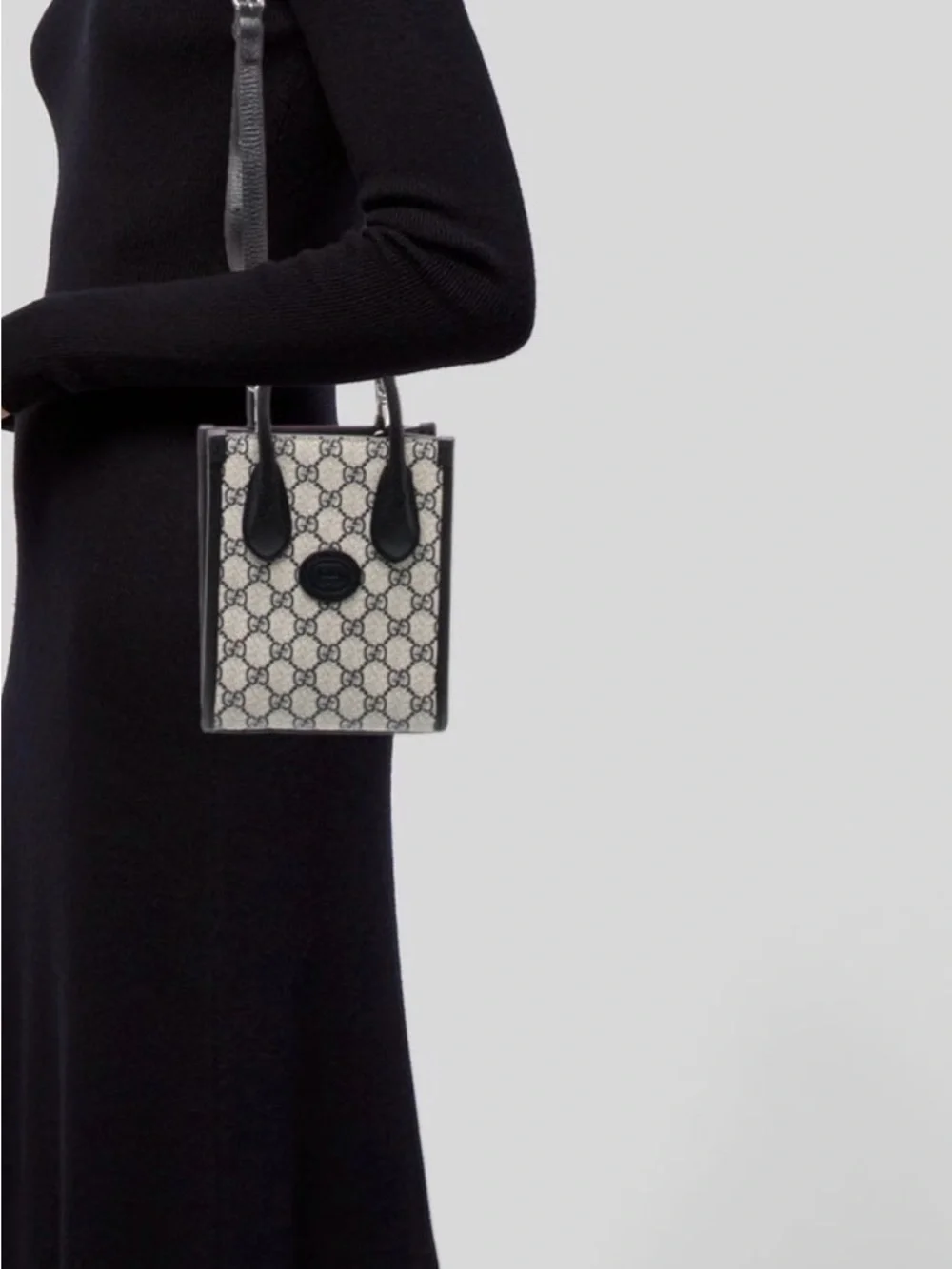 Gucci Navy and Beige Mini Monogram Crossbody